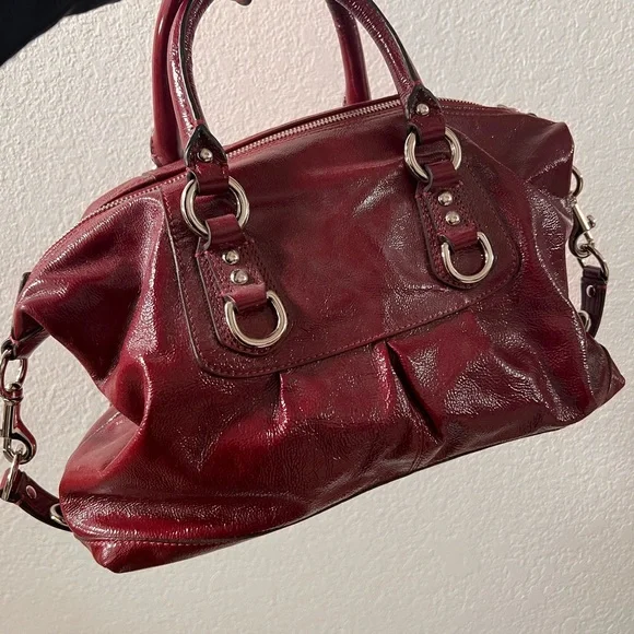 COACH Ashley Red Patent Satchel/Shoulder Bag F15455 - Picture 2 of 13